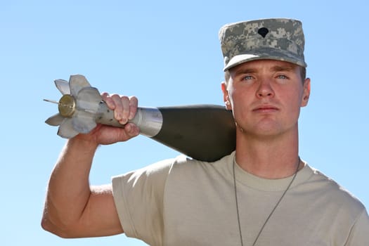 Holding a bomb