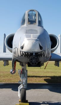Ftonr view of military jetfighter