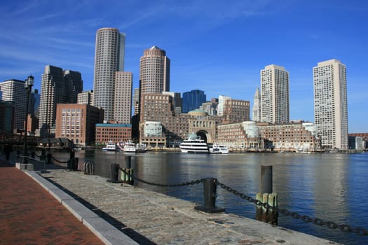 A path along Boston Harbor.