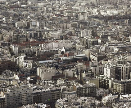 aerial view of paris from eiffel tower