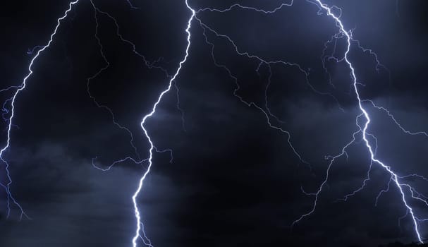 lightning strikes in the darkness