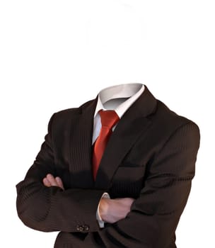business man without a head isolated on white