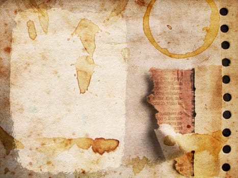 Abstract grunge paper background with stains and markings