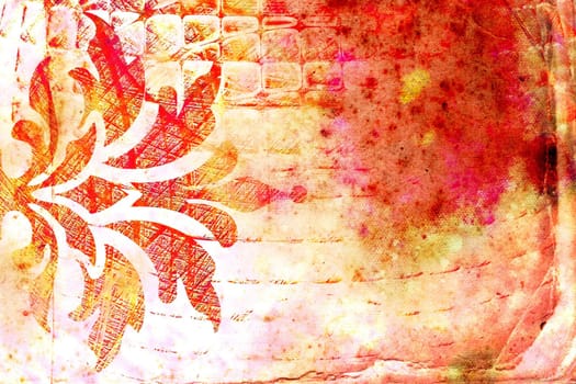 Abstract background and design elements over grunge texture