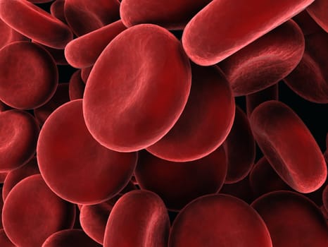 3d rendered close up of red blood cells