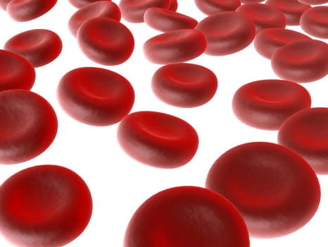 3d rendered close up of red blood cells