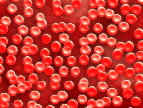 3d rendered close up of red blood cells