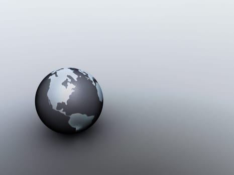 3d rendered illustration of a metal globe