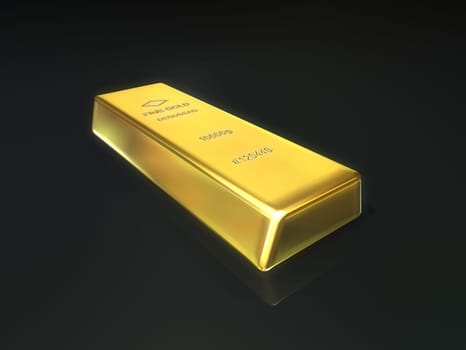 3d rendered illustration of one gold bar
