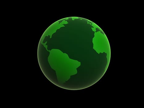3d rendered illustration of a green globe