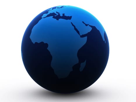 3d rendered illustration of a blue globe