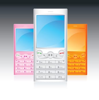 Every cellphone in a diffrent layer.