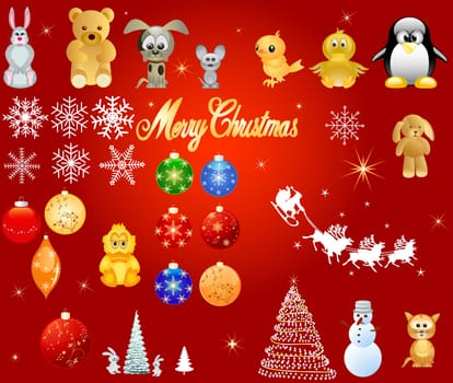 Christmas design elements, vector