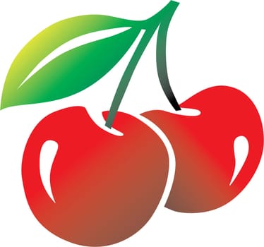 Illustratio of two red cherrys