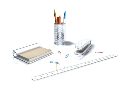 workplace on white background
