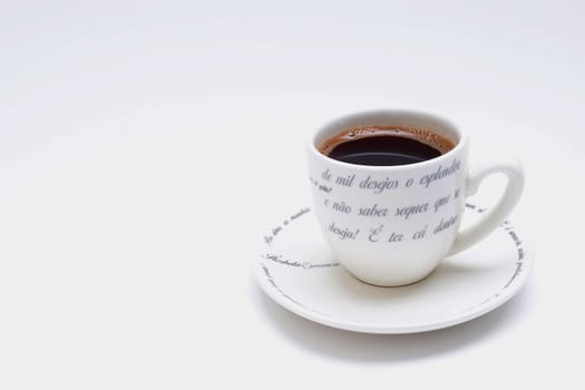 Studio shot of a cup of black coffee