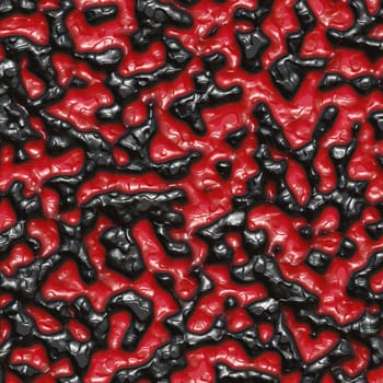 Red and black paint droplets