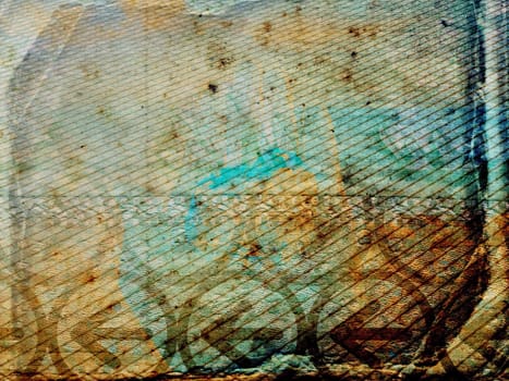Abstract background and design elements over grunge texture