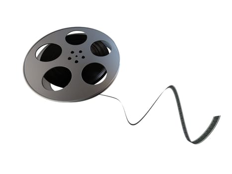 3d rendered illustration of a black film reel