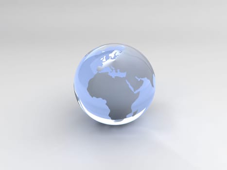 3d rendered illustration of a little blue and silver globe