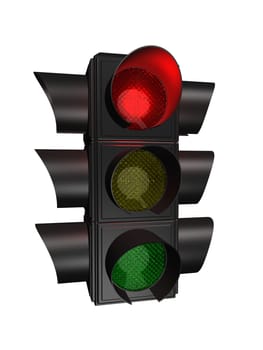 3 rendered illustration of a black traffic light