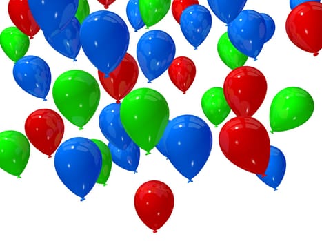3d rendered illustration of many colorful balloons
