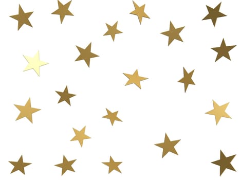 3d rendered illustration of falling golden stars