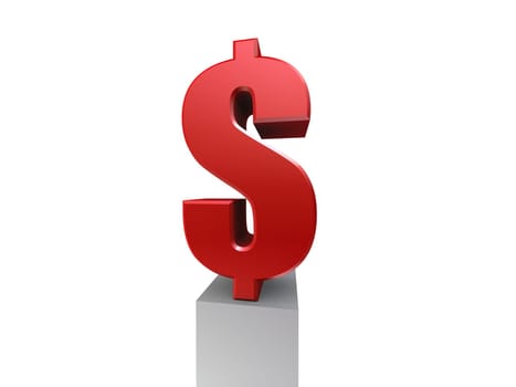 3d rendered illustration of a red dollar sign