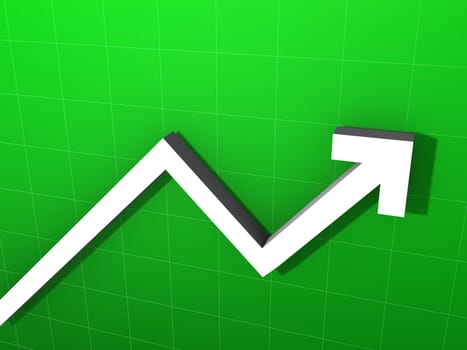 3d rendered illustration of a rising statistic