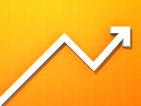 3d rendered illustration of a rising statistic