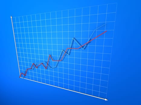 3d rendered illustration of a rising statistic