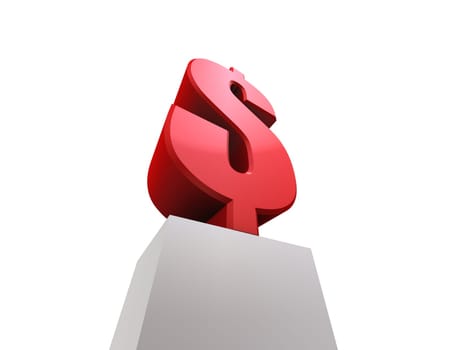 3d rendered illustration of a red dollar sign