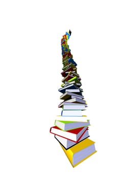 3d rendered illustration from a big tower of books
