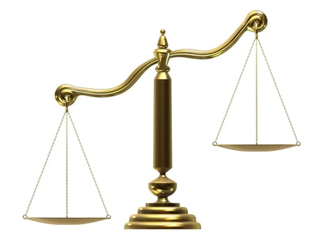 3d rendered illustration of a golden scale