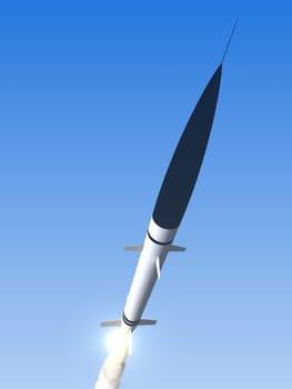 3d rendered illustration of a launched missile