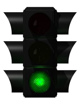3d rendered illustration of a black traffic light