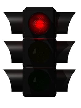 3d rendered illustration of a black traffic light