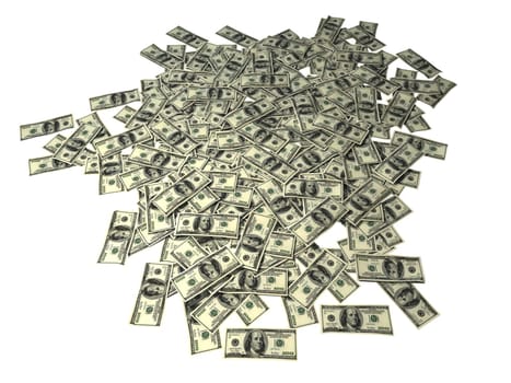 3d rendered illustration of many dollar notes