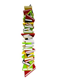 3d rendered illustration from a big tower of books