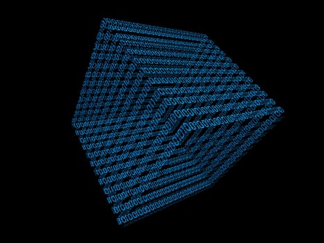 3d rendered illustration of a digital cube