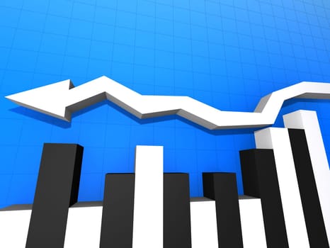 3d rendered illustration of a colorful statistic