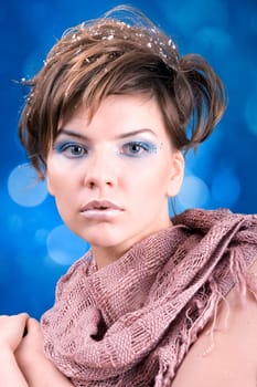 winter girl in the scarf