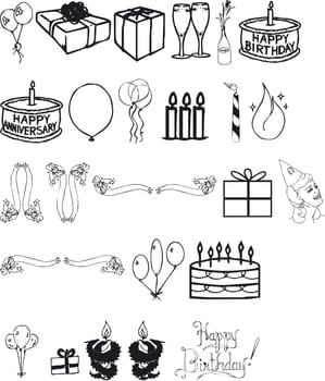 Illustration of Birthday Silouettes - Vector
