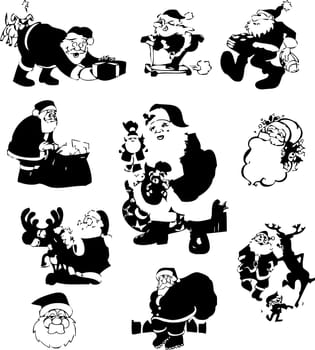 Illustration of Xmas Silouettes - Vector