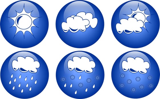 Blue weather icons to display the weather status