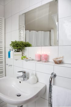 Detail of bathroom in family house