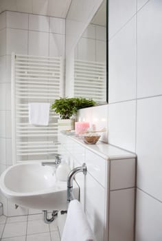 Detail of bathroom in family house