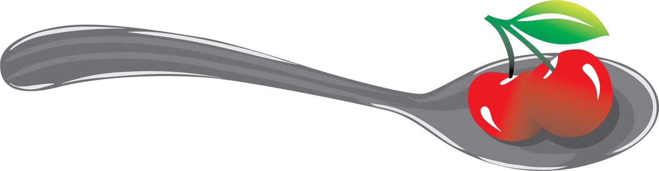 Illustration of a spoon with cherry