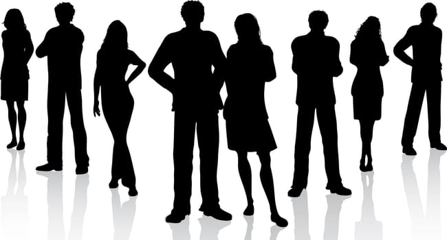 Silhouettes of business people