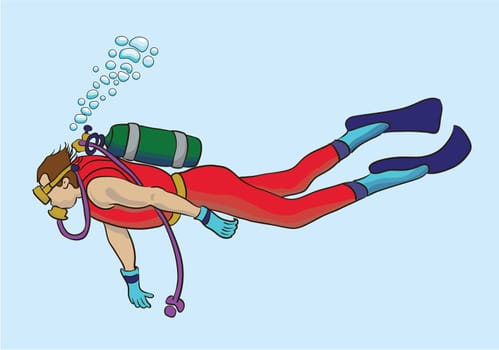 Illustration of a scuba-diver